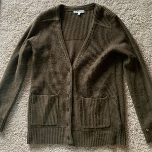 Madewell olive button sweater 100% wool Small
